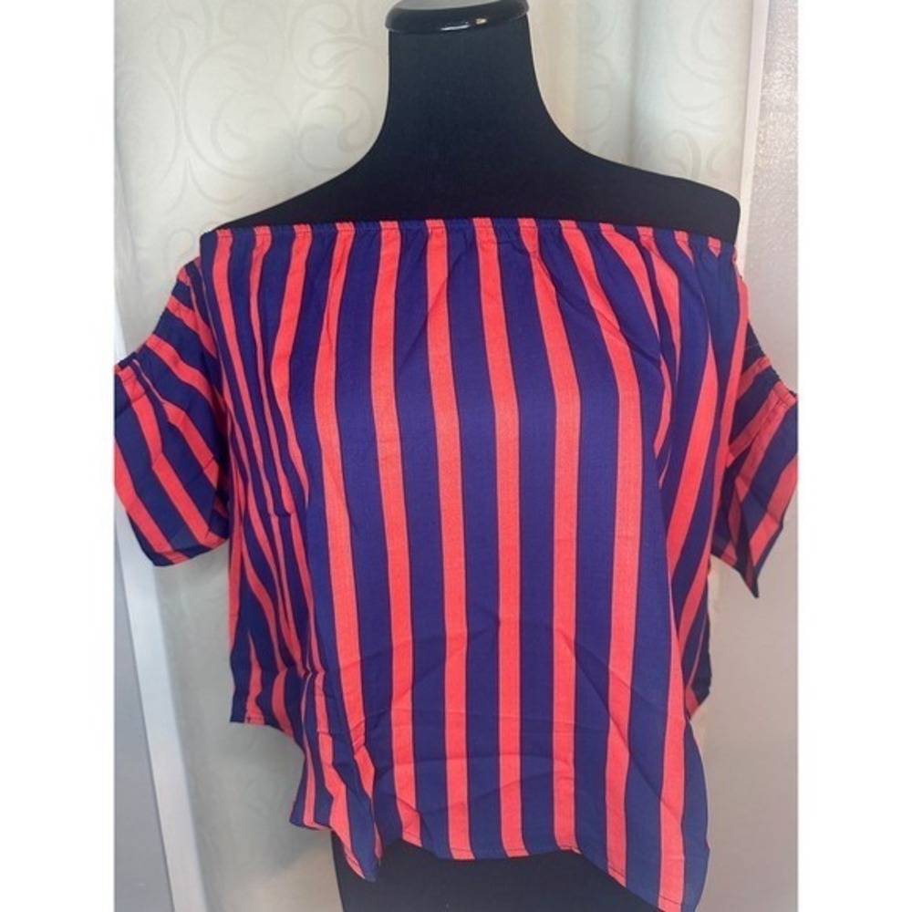 Hayden Los Angeles Off Shoulder Striped Top Blouse Womens Small